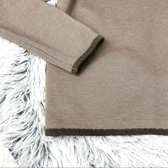 L.L. Bean Taupe Thick Knit Suede Trim Cardigan Jacket EUC - Picture 9 of 10